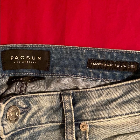 Light Blue Pacsun Stacked Skinny Jeans 32x34 - Picture 3 of 3